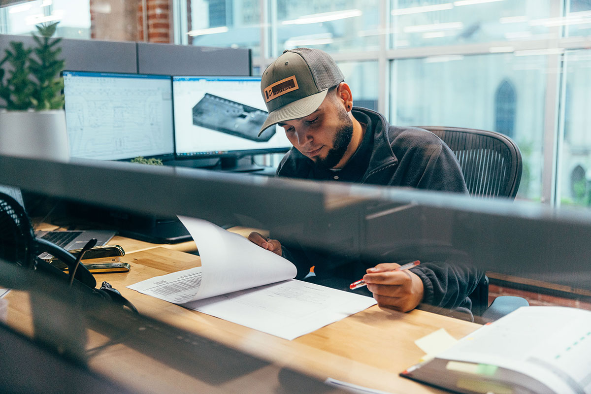 person at desk working